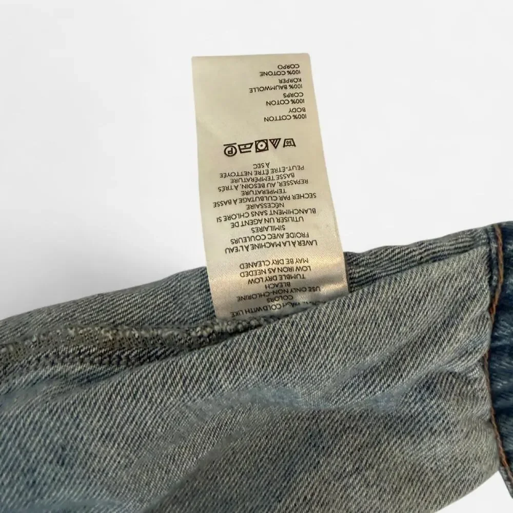 We The Free Boomerang High Rise Long Denim Shorts Distressed Size 27